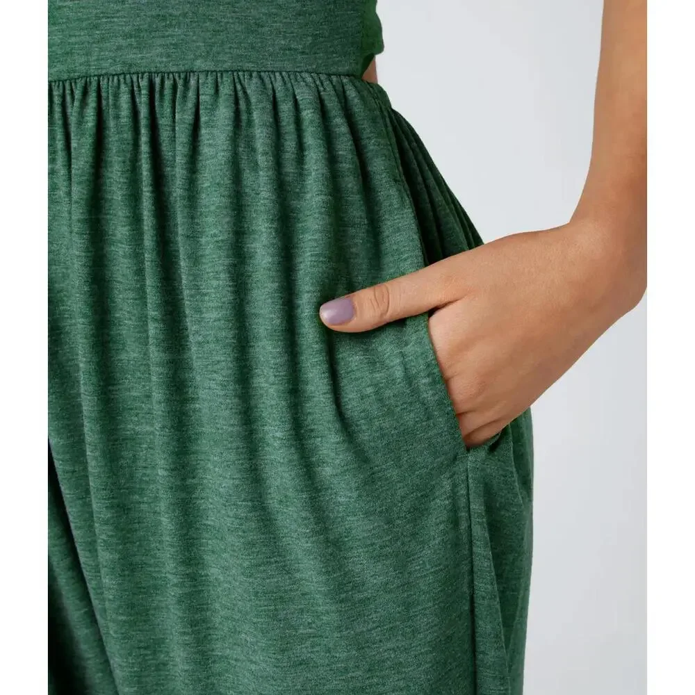 NWT Halara U Neck Pocket Harem Casual Jumpsuit-Easy Peezy Edition Size Small - Picture 5 of 10